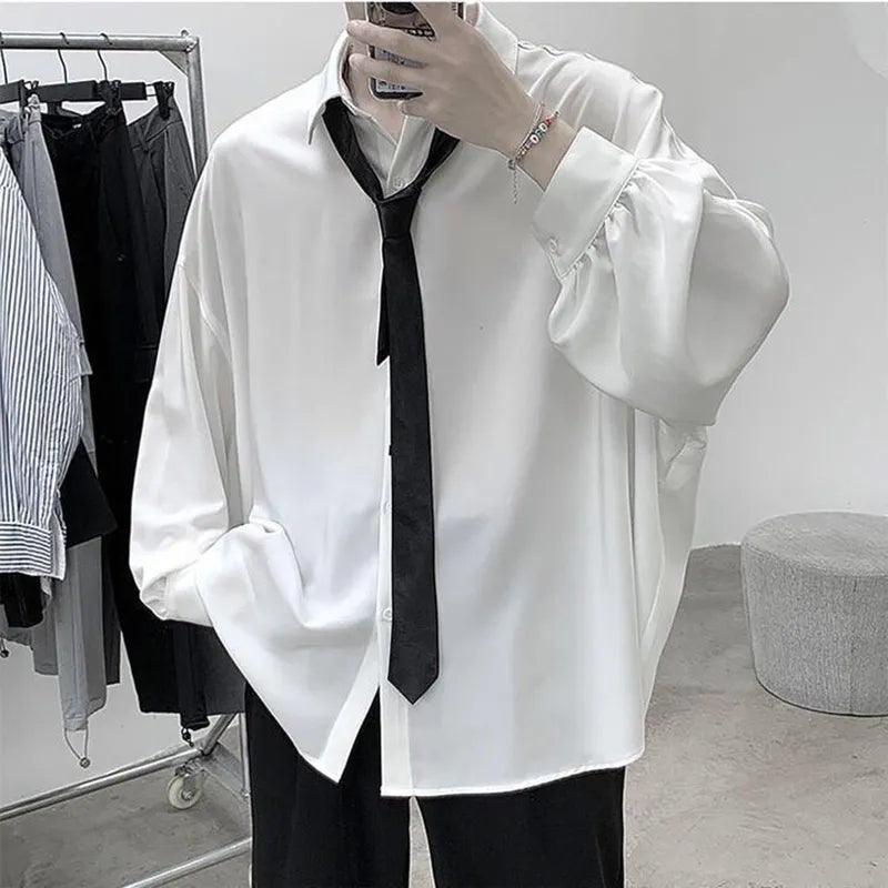 Casual Long-sleeved Shirt  White M  - VONVEX
