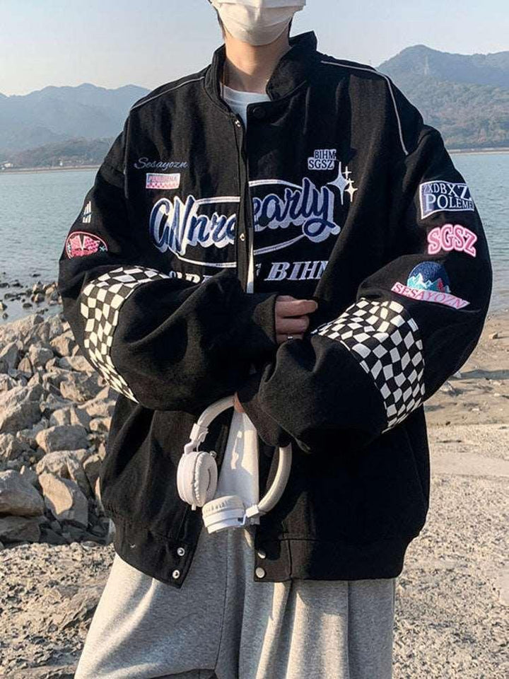 Embroidery Y2K Jacket jacket    - VONVEX