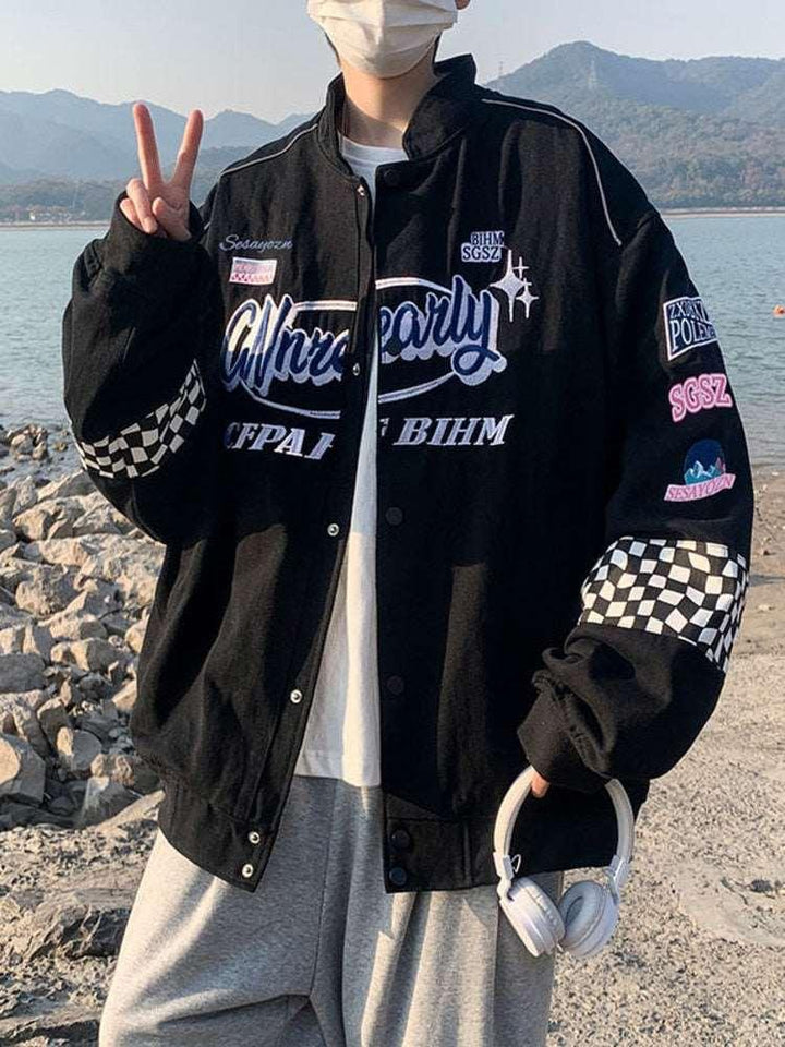 Embroidery Y2K Jacket jacket    - VONVEX