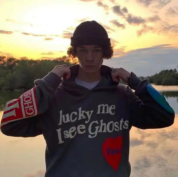 Lucky Me I See Ghosts Hoodie     - VONVEX