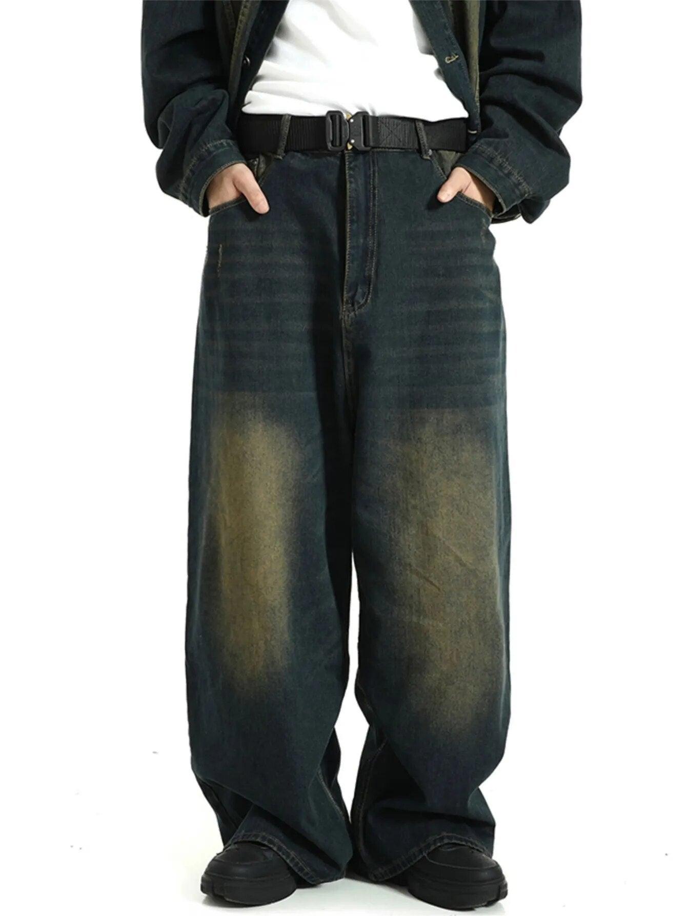Gold Fusion Baggy Jeans     - VONVEX
