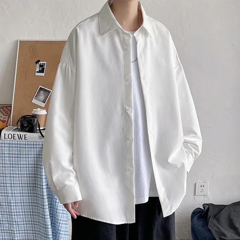 Harajuku Long Sleeve Shirt  White M  - VONVEX