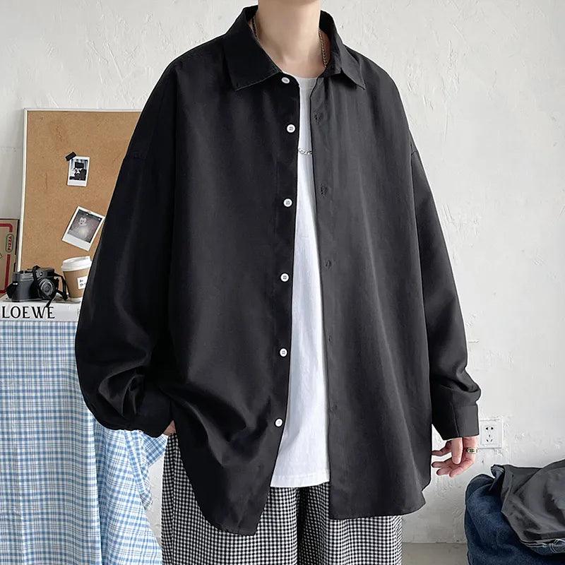 Harajuku Long Sleeve Shirt  Black M  - VONVEX