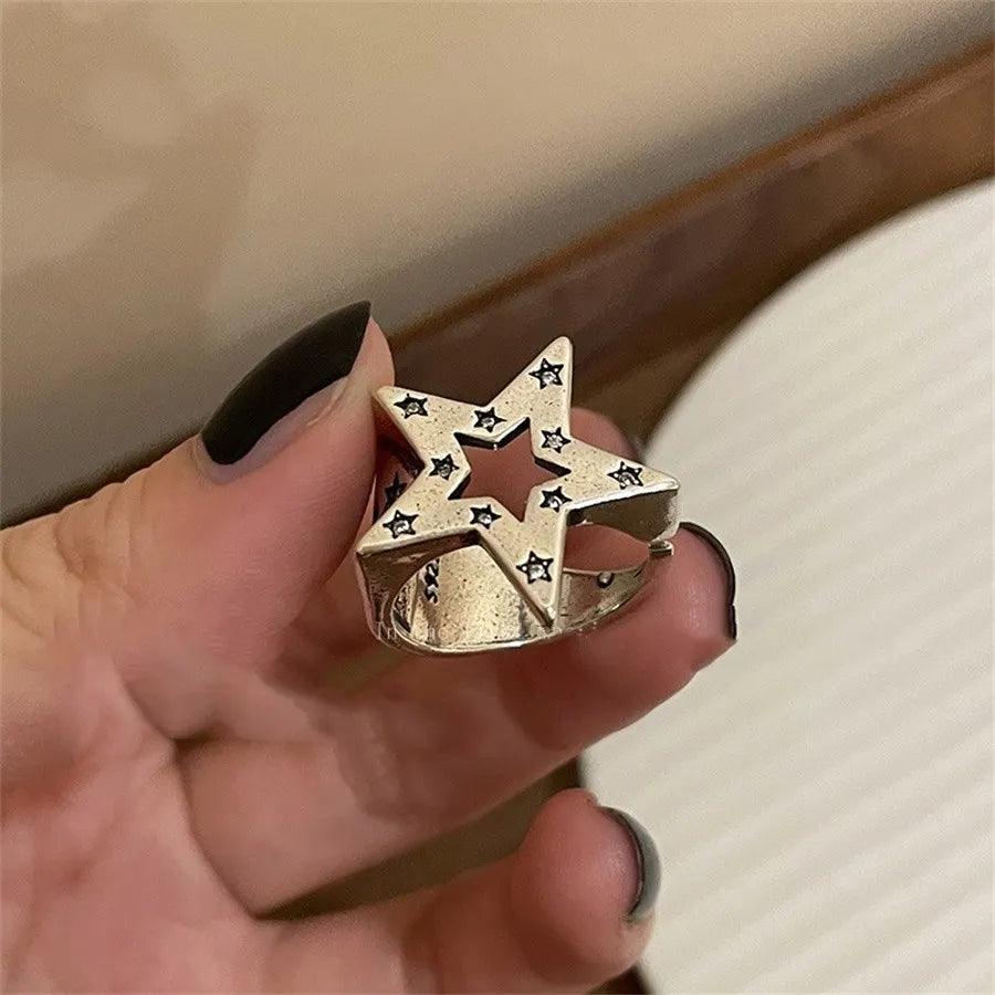 Harajuku Y2K Black Star Rings rings 1   - VONVEX