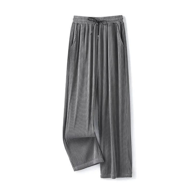 Loose Ice Silk Pants  dark grey M  - VONVEX