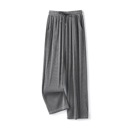 Loose Ice Silk Pants  dark grey M  - VONVEX