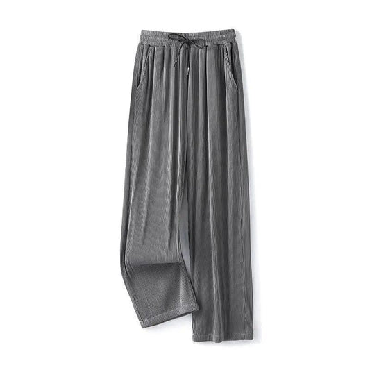 Loose Ice Silk Pants  dark grey M  - VONVEX