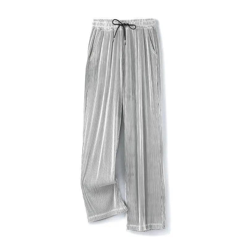 Loose Ice Silk Pants  grey M  - VONVEX