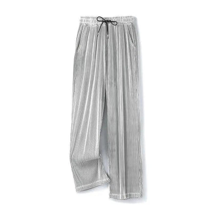 Loose Ice Silk Pants  grey M  - VONVEX