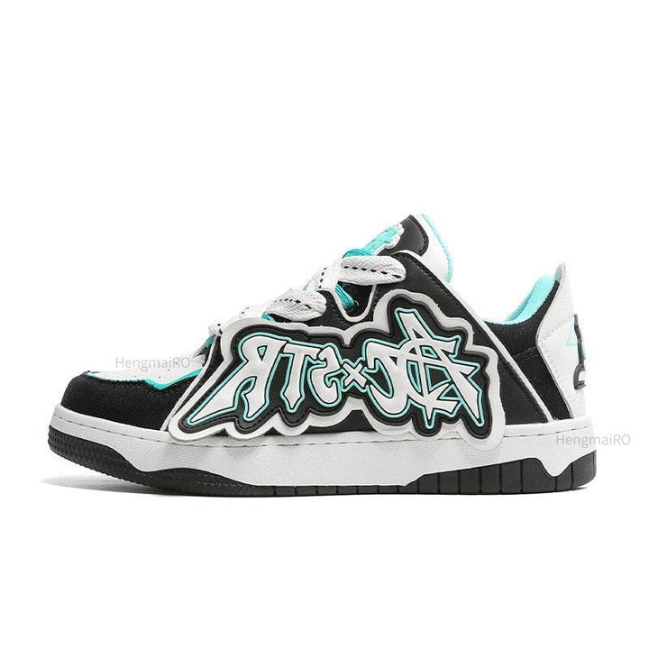 Y2K Street Skating Shoe  black blue 36  - VONVEX