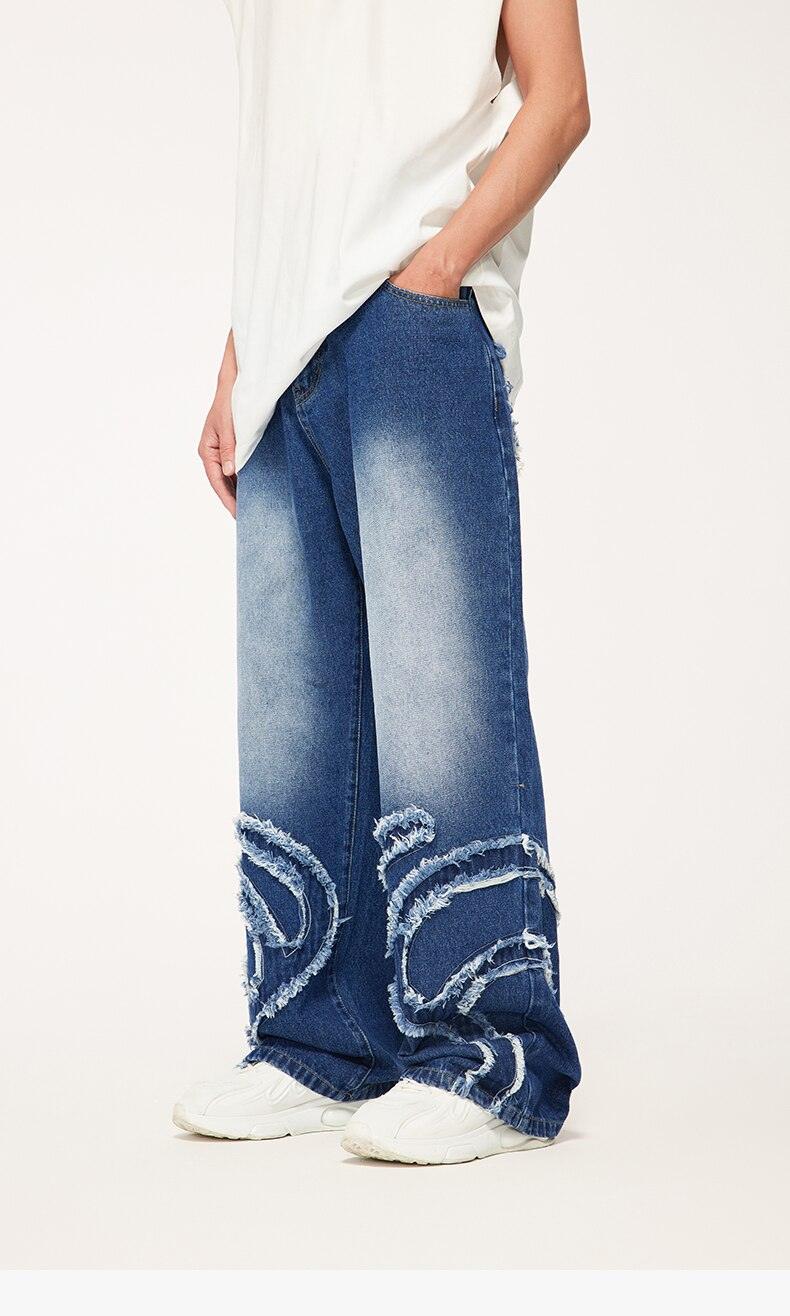 Ripped Denim Jeans     - VONVEX