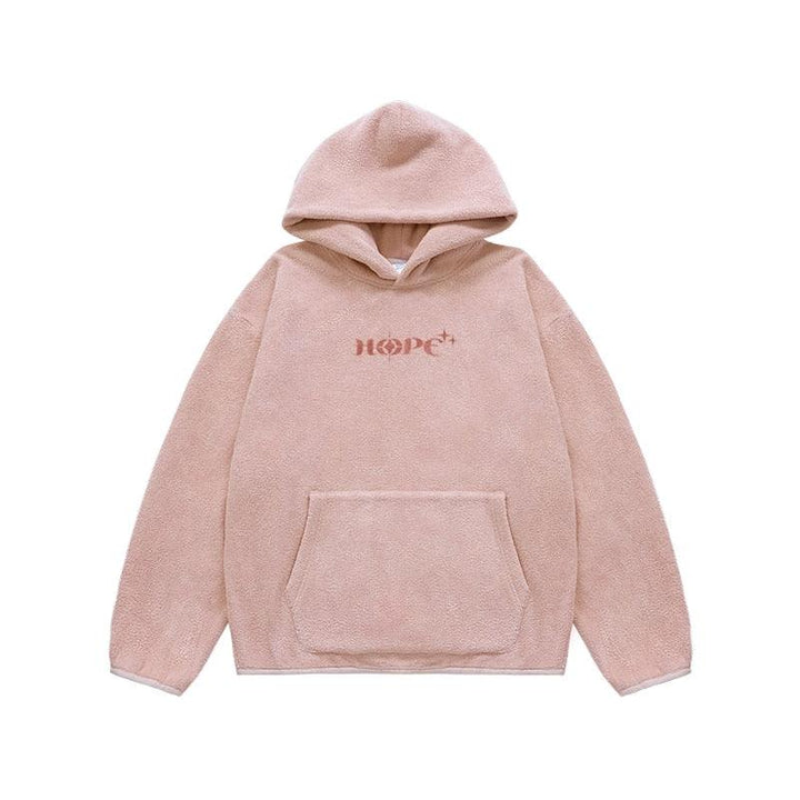 Y2K "Hope" Fleece Hoodie  Pink M  - VONVEX