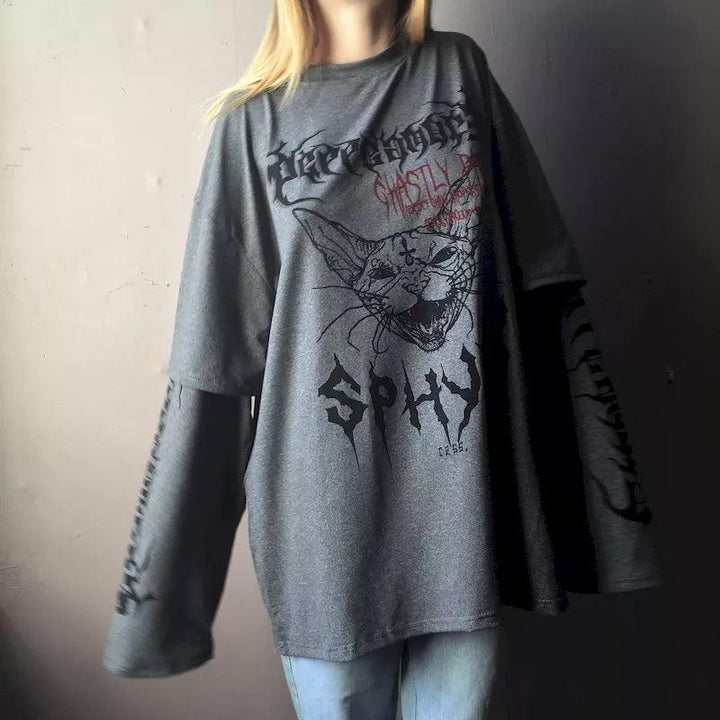 SPHYNX Harajuku Gothic T-Shirt     - VONVEX