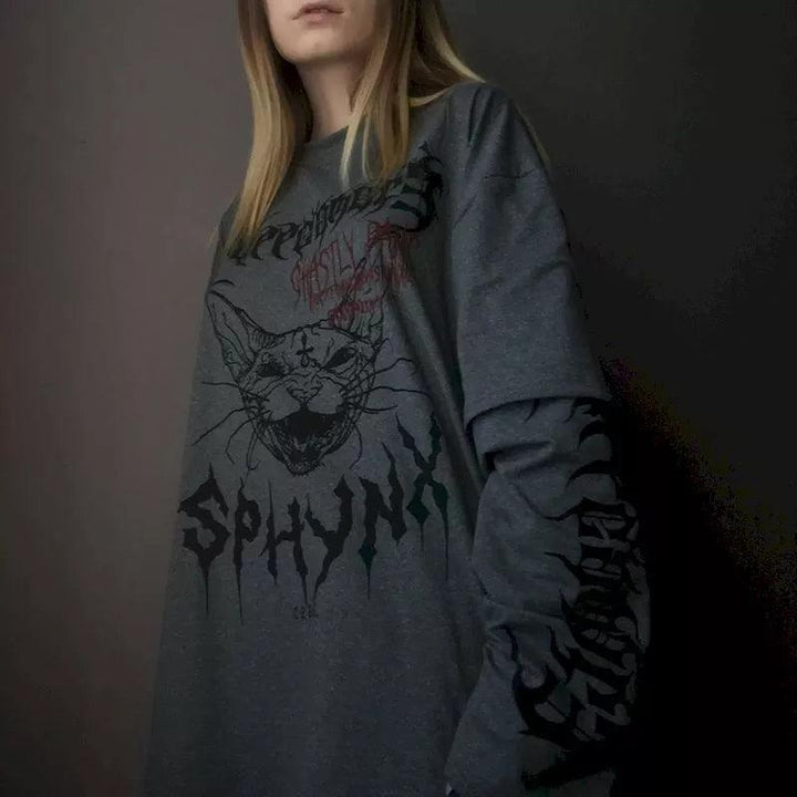 SPHYNX Harajuku Gothic T-Shirt     - VONVEX
