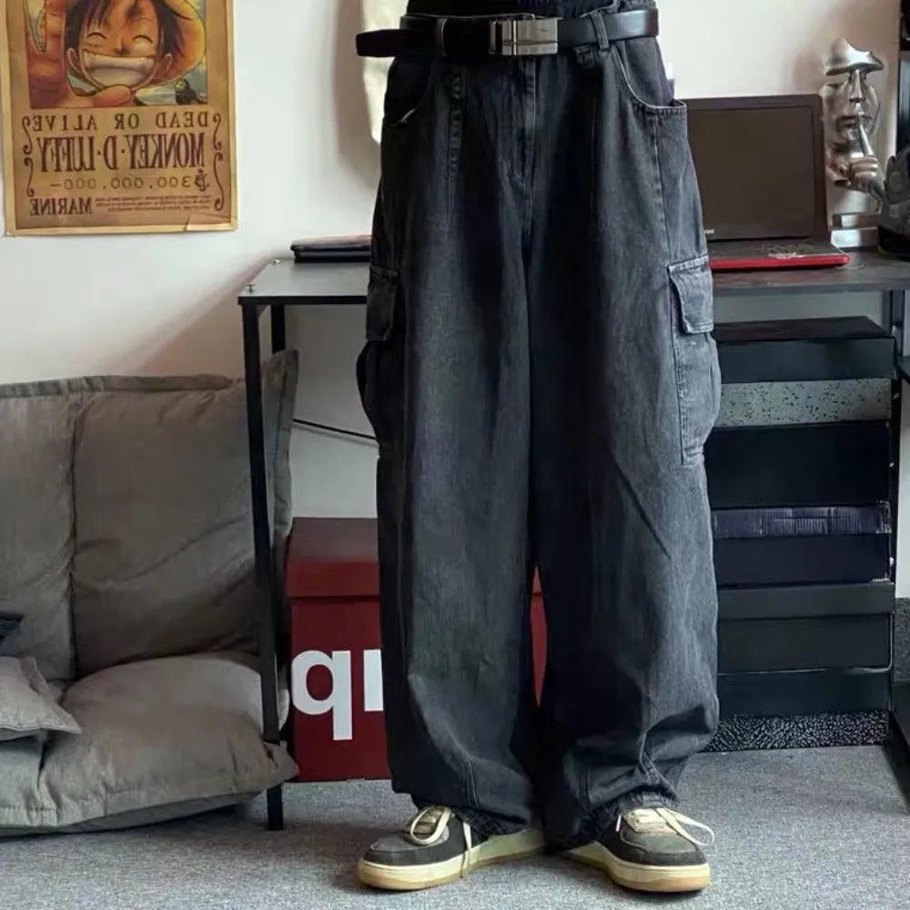 Trousers Baggy Denim Jeans  Black S  - VONVEX
