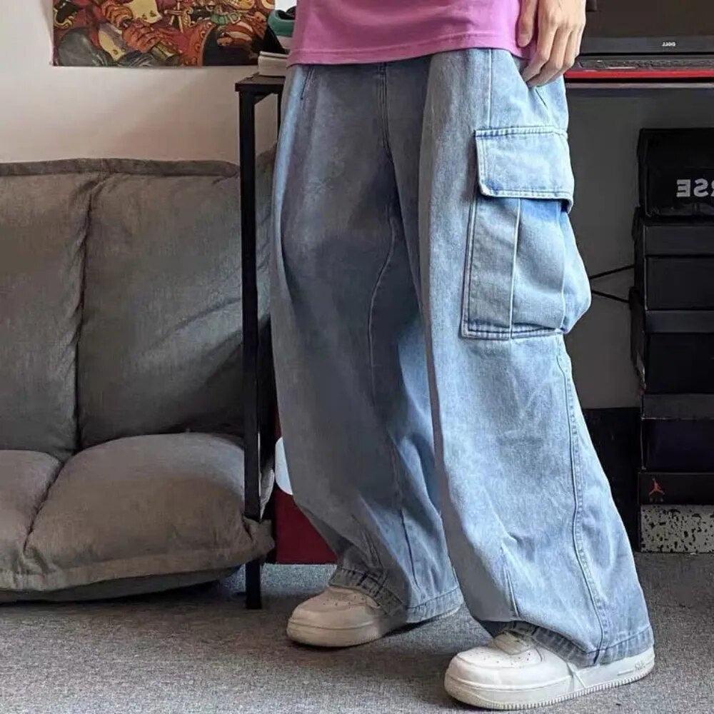 Trousers Baggy Denim Jeans  Blue S  - VONVEX