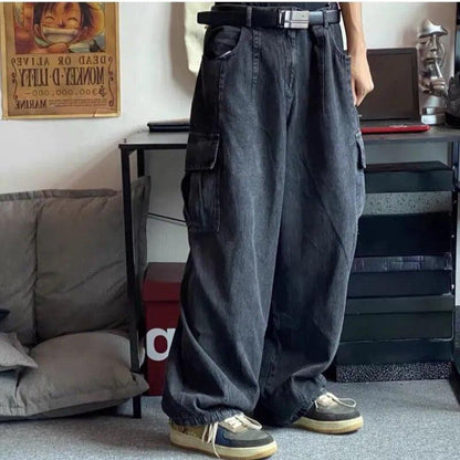 Trousers Baggy Denim Jeans     - VONVEX