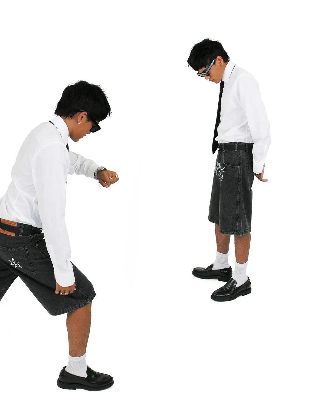 Y2K Casual Denim Jorts jorts    - VONVEX