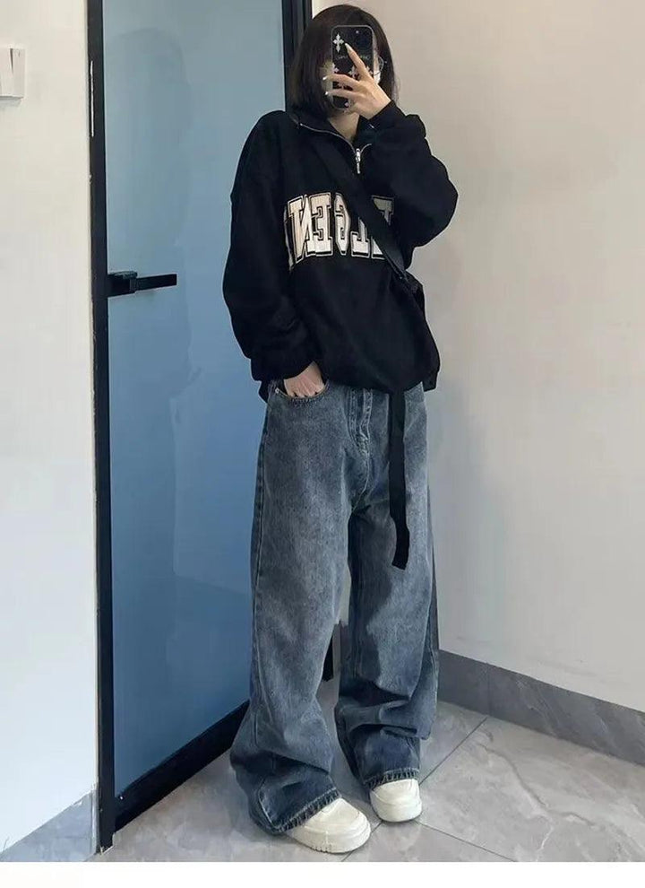Y2K Harajuku Baggy Femme Jeans     - VONVEX