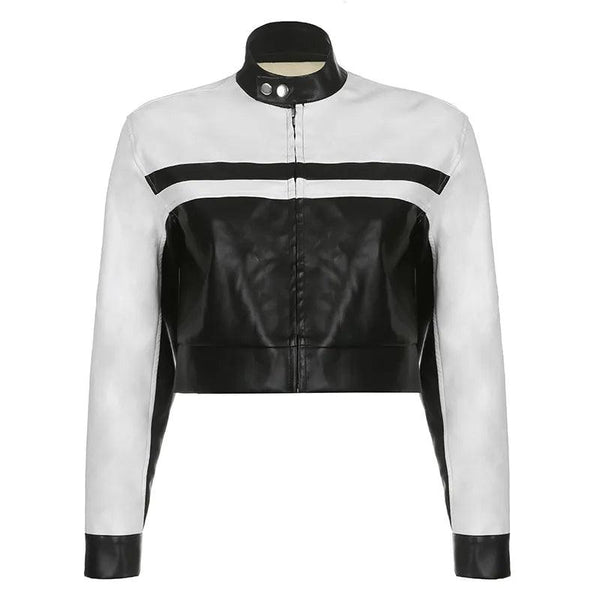 Y2K Harajuku Jacket jacket Black And White S  - VONVEX