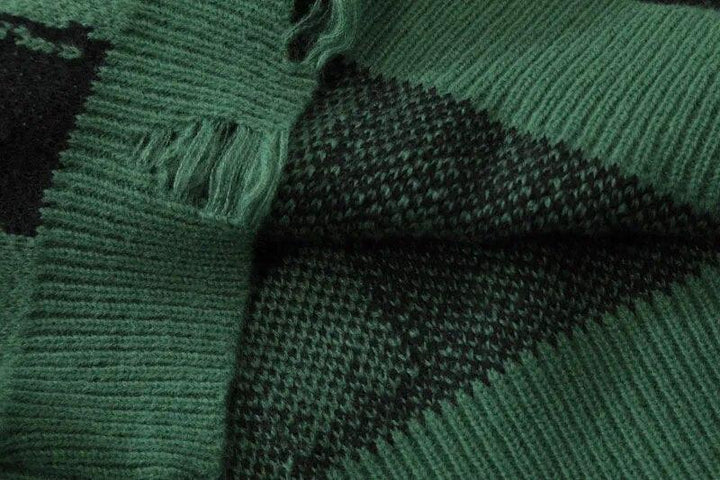 Y2K Knitted Punk Hipster Gothic Sweater     - VONVEX