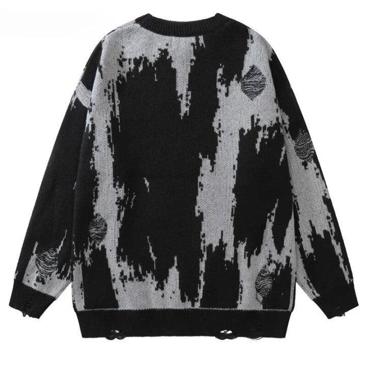 Y2K Knitted Punk Hipster Gothic Sweater     - VONVEX