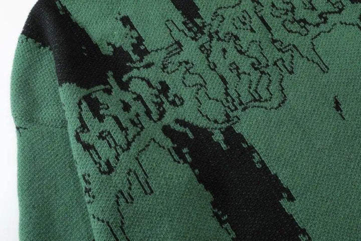 Y2K Knitted Punk Hipster Gothic Sweater     - VONVEX