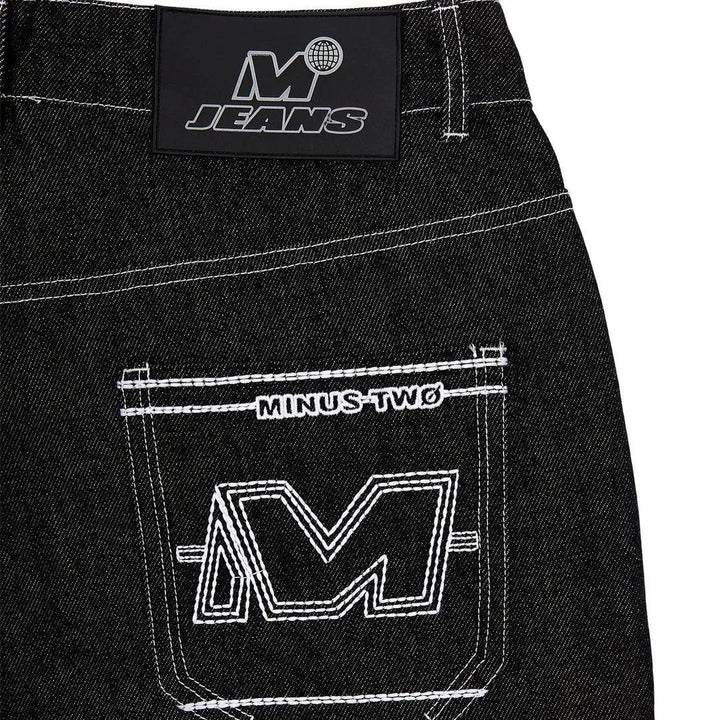 Y2k Letter Printed Black Pants     - VONVEX